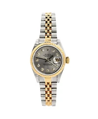 Pre-Owned Rolex Oyster Perpetual Datejust Automatic Watch in Stainless Steel and Gold with Diamond Markers 26mm