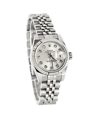 Pre-Owned Rolex Oyster Perpetual Datejust Automatic Watch in Stainless Steel and White Gold with Diamond Markers 26mm