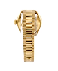Pre-Owned Rolex Oyster Perpetual President Datejust Automatic Watch in Gold with Diamond Bezel and Markers 26mm
