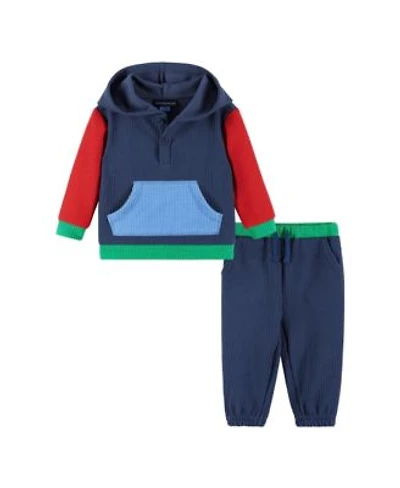 Andy Evan Toddler Child Boys Navy Chunky Waffle Lounge Set