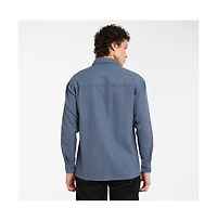 Campus Sutra Men's Lapis Blue Waffle-Knit Shirt