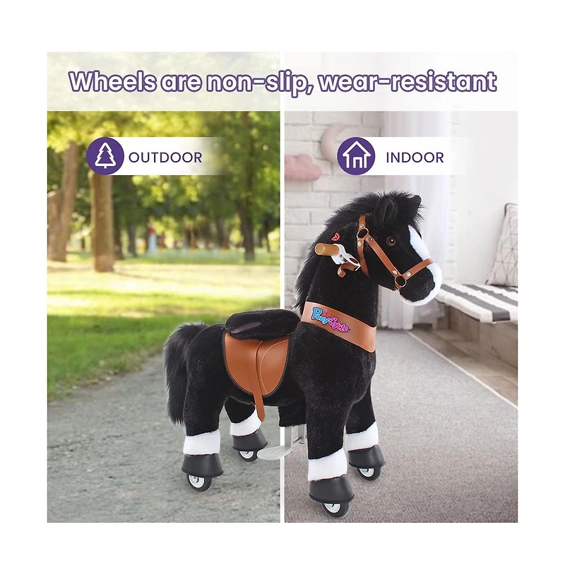 PonyCycle Ride-on Horse Black Model U Size 4 for 4-7 Years