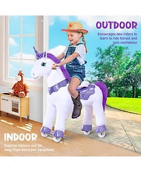 PonyCycle Ride-on Unicorn Purple Model E Size 4 for 4-7 Years