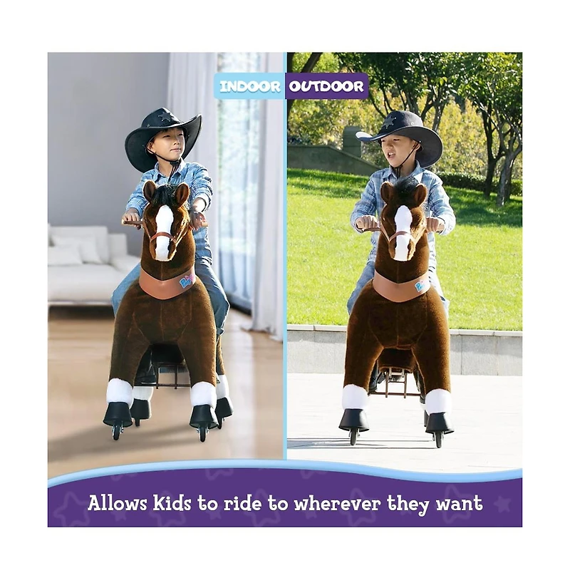 PonyCycle Ride-on Horse Chocolate Model U Size 5 for Age 7-12