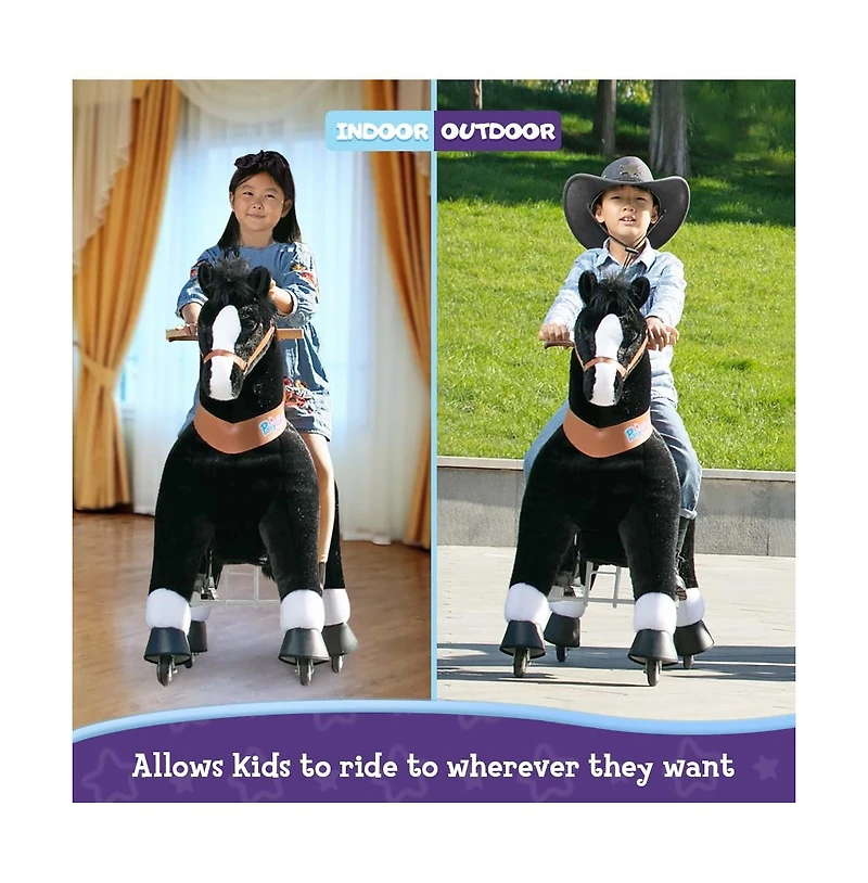PonyCycle Ride-on Horse Black Model U Size 5 for Age 7-12