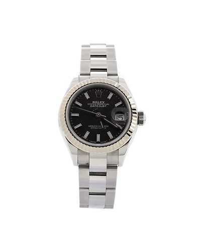 Pre-Owned Rolex Oyster Perpetual Datejust Dark Grey Automatic Watch in Stainless Steel and White Gold 28mm