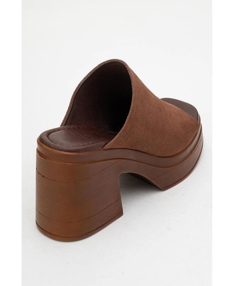 Forever & Always Shoes Nola Leather Platform Mules (Women)