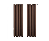 Kate Aurora 100% Hotel Blackout Thermal Insulated Grommet Curtains (2 Pack