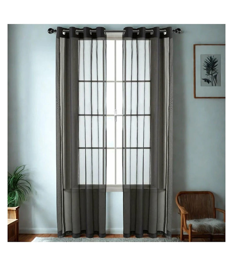 GoodGram Basic Home Grommet Top Single Sheer Window Curtain Panel - 52 in. W x 63 L, Spice