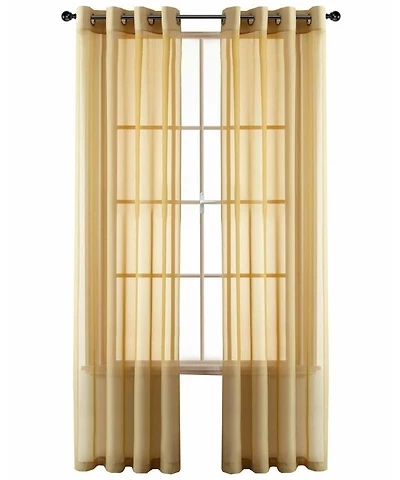 GoodGram Basic Home Grommet Top Single Sheer Window Curtain Panel - 52 in. W x 63 L, Spice
