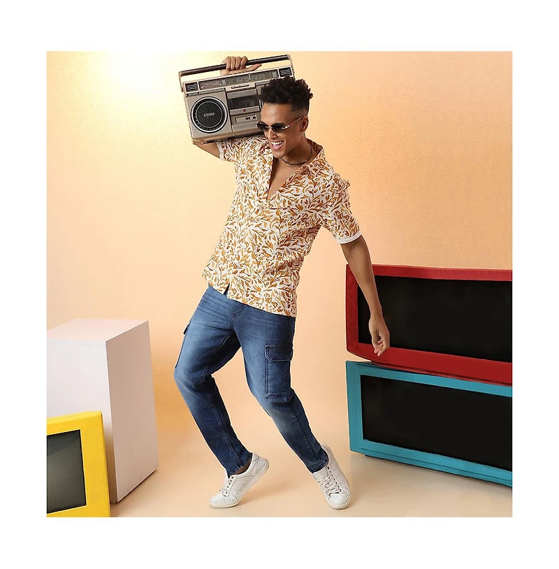 Campus Sutra Men's Foliage Strokes Shirt