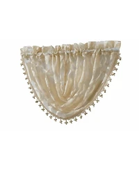 Kate Aurora Custom Scroll Sheer Voile Waterfall Window Curtain Valances - 57 in. W x 37 L