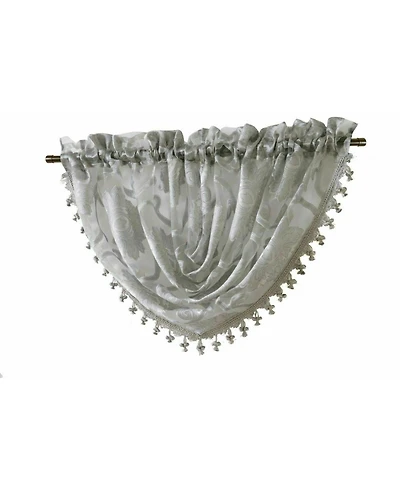 Kate Aurora Custom Scroll Sheer Voile Waterfall Window Curtain Valances - 57 in. W x 37 L