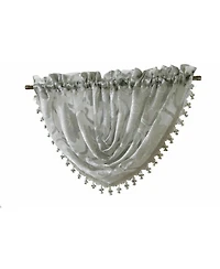 Kate Aurora Custom Scroll Sheer Voile Waterfall Window Curtain Valances - 57 in. W x 37 L