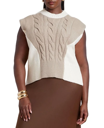 Eloquii Women's Plus Colorblock Sweater Vest