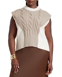 Eloquii Women's Plus Colorblock Sweater Vest
