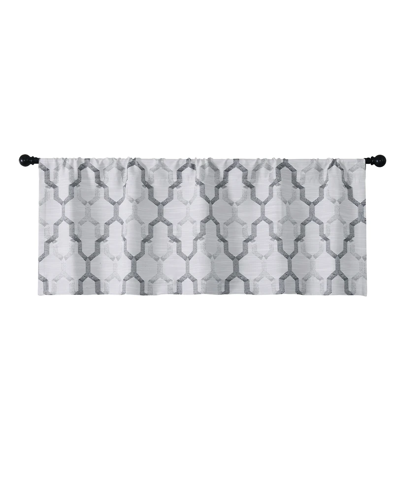 Kate Aurora Living Shabby Trellis Clover Rod Pocket Window Curtain Valances - 56 in. W x 14 L, Turquoise