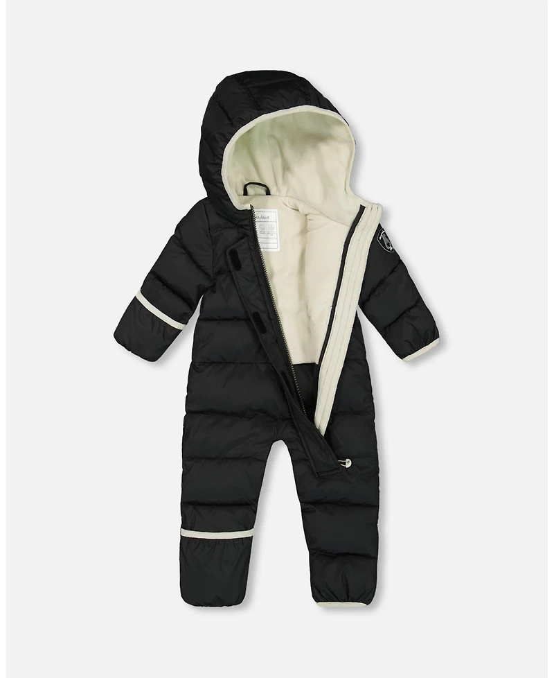 Deux par Baby Boys or Girls One-Piece Cloud Compressible Snowsuit Designed for Car Seat Black