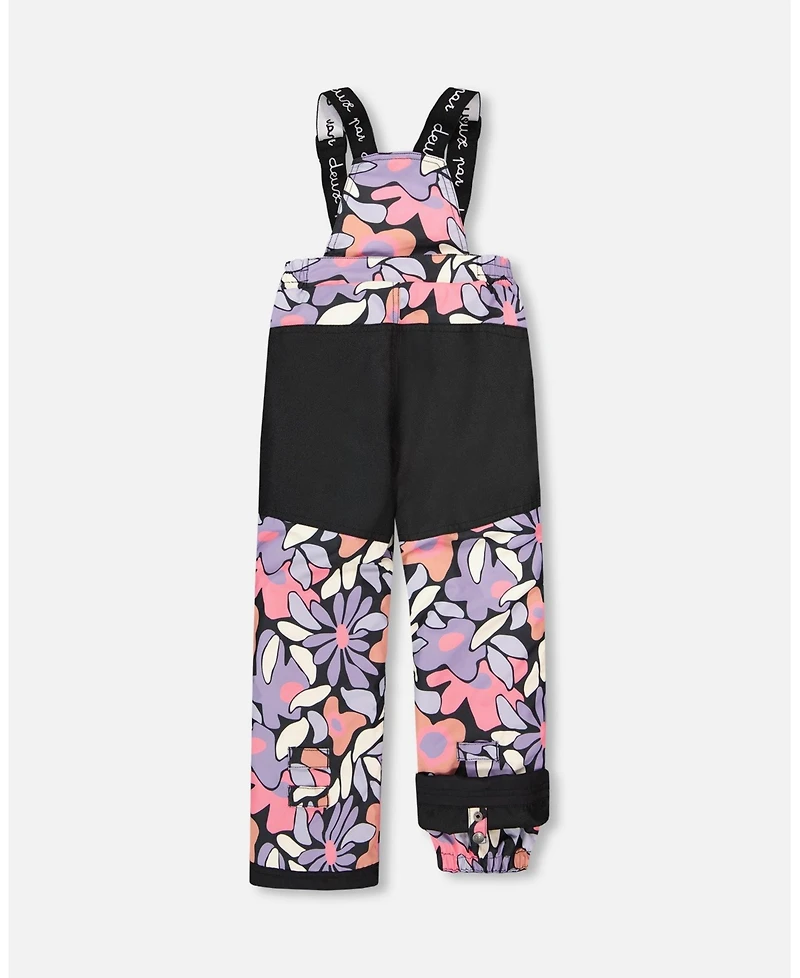 Deux par Toddler Girls Two-Piece Play Snowsuit Black Retro Flower Print - Toddler|Child