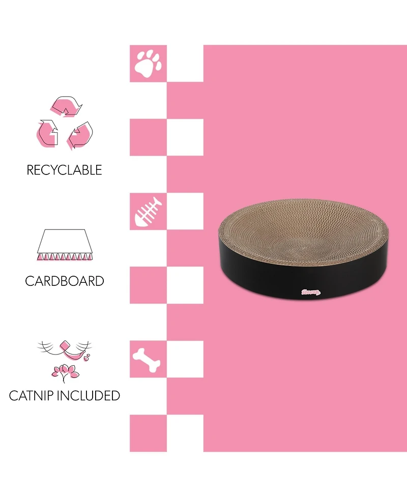 The Licker Store Nelson 20.13" Modern Cardboard Round Bowl Cat Scratcher with Catnip