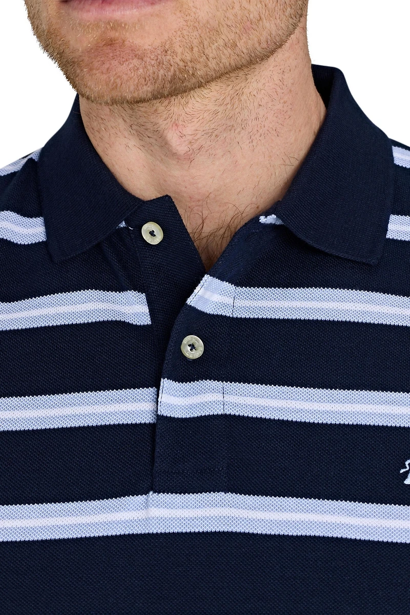 Raging Bull Big & Tall Triple Stripe Birdseye Polo