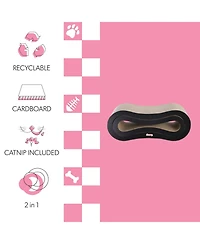 The Licker Store Suvi 26" Modern Cardboard Infinity 2-in-1 Lounge Bed Cat Scratcher with Catnip