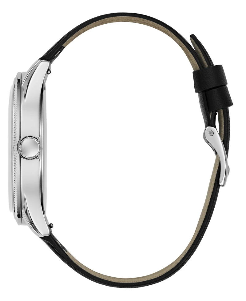Guess Men's Black Silver Tone Analog Watch, 44mm