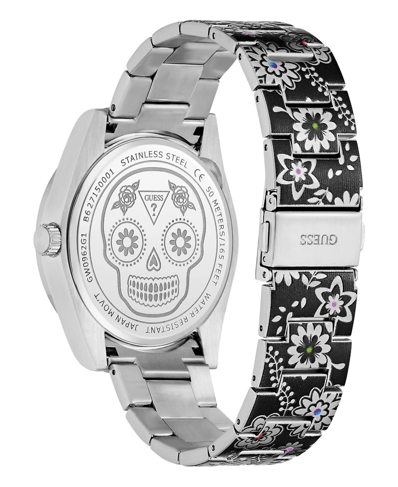 Guess Men's Silver Tone Multi-function Watch, 42mm