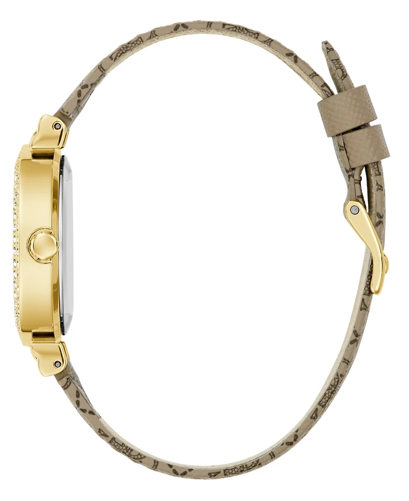 Guess Women's Beige Gold Tone Analog Watch, 32mm