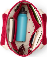 Lands' End Medium Embroidered 5 Pocket Open Top Canvas Tote Bag