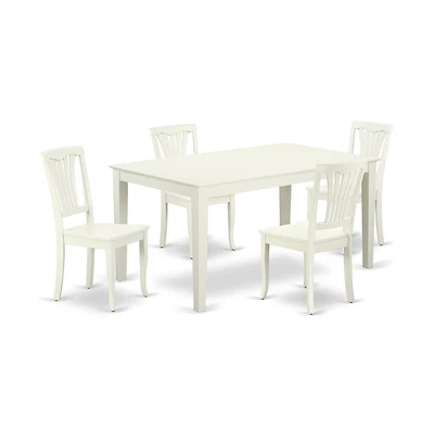 East West Furniture Dining Room Set Linen White