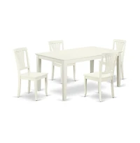 East West Furniture Dining Room Set Linen White