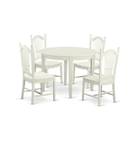 East West Furniture 5 PcKitchen dinette set - Dinette Table and 4 Dining Chairs