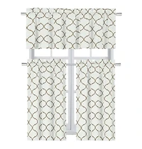 Kate Aurora Living Shabby Trellis 3 Piece Cafe Kitchen Curtain Tier And Valance Set