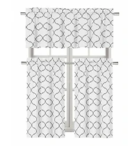 Kate Aurora Living Shabby Trellis 3 Piece Cafe Kitchen Curtain Tier And Valance Set