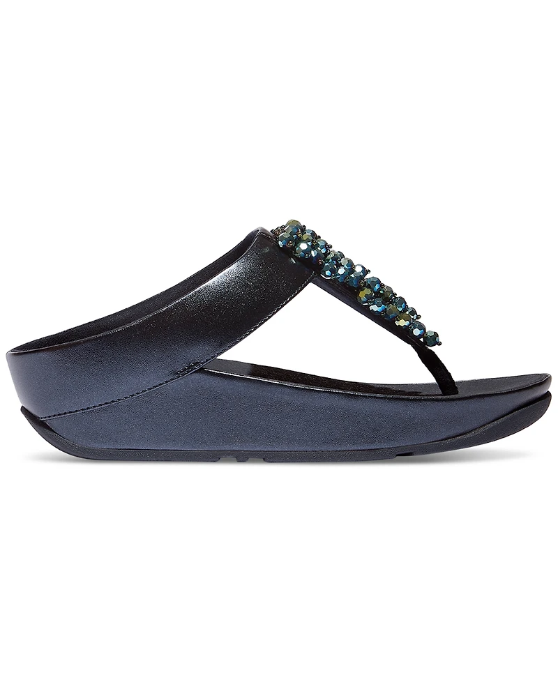 FitFlop Women's Rumba Iridescent Beaded Toe-Post Sandals
