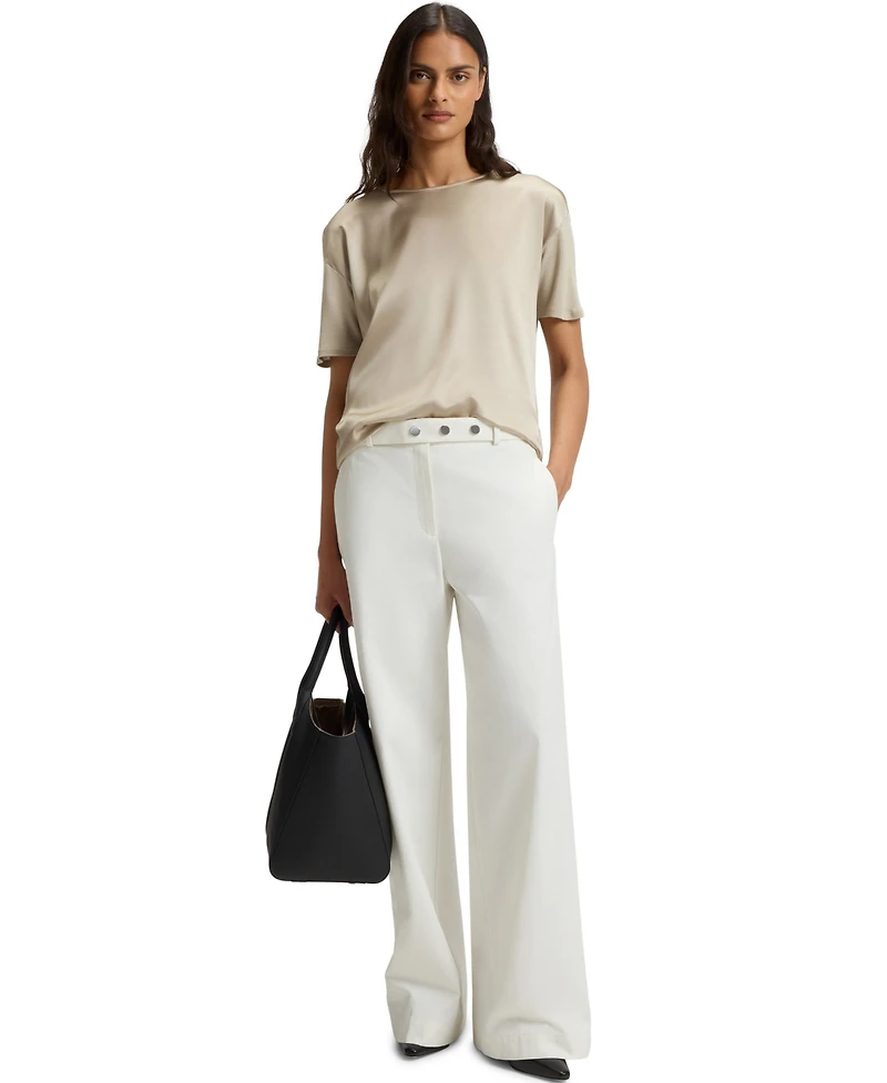 Boss by Hugo Women's Regular-Fit Stretch-Silk Front T-Shirt