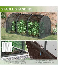 Outsunny 9 x 4ft Crop Cage with Zippe Doors and Storage Bag