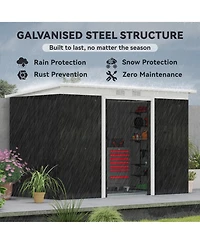 Outsunny 9' x 4' Metal Outdoor Storage Shed with Lockable Doors