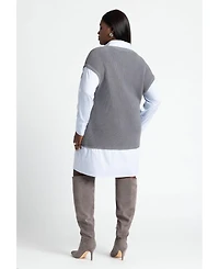 Eloquii Women's Plus Twofer Shirt Dress