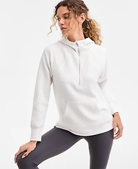 Id Ideology Women's Relaxed Quilted Half-Zip Hoodie, Macy's Exclusive