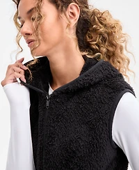 Id Ideology Women's Relaxed Hooded Sherpa Vest, Macy's Exclusive