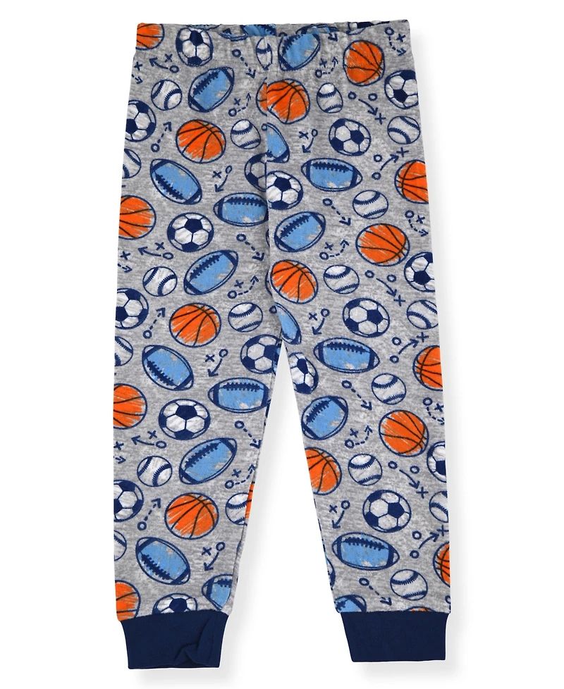 Max & Olivia Baby and Toddler Boys 2-Piece Sports Pajama with Socks Set