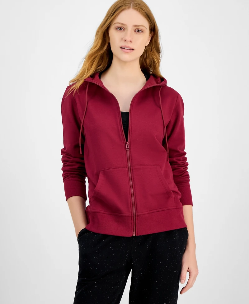 Id Ideology Women's Relaxed Zip-Front Long-Sleeve Fleece Hoodie, Created for Macy's