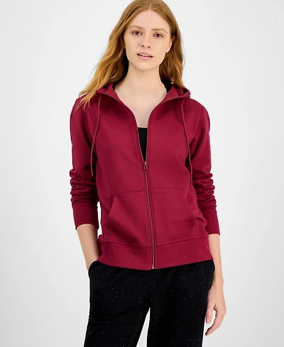 Id Ideology Women's Relaxed Zip-Front Long-Sleeve Fleece Hoodie, Created for Macy's