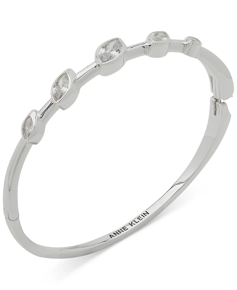 Anne Klein Navette Cubic Zirconia Hinge Bracelet