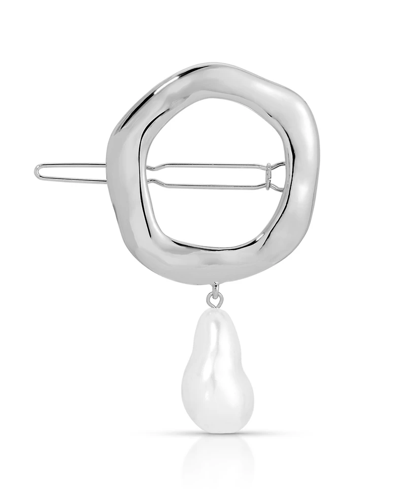 Ettika Open Circle Cultivated Pearl Barrette