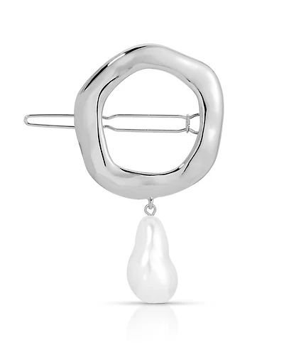 Ettika Open Circle Cultivated Pearl Barrette