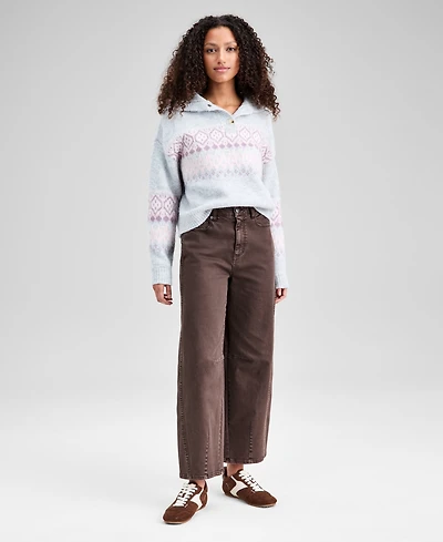 And Now This Women's High-Rise Washed Barrel-Leg Jeans, Exclusively at Macy's