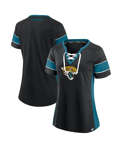 Fanatics Women's Black Jacksonville Jaguars Athena Lace-Up Top
